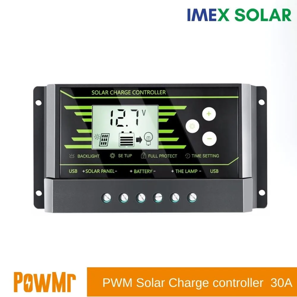 PowMr PWM 30A Solar Charge Controller 12V 24V Backlight LCD with Dual USB 14 PWM 4 4 jpg
