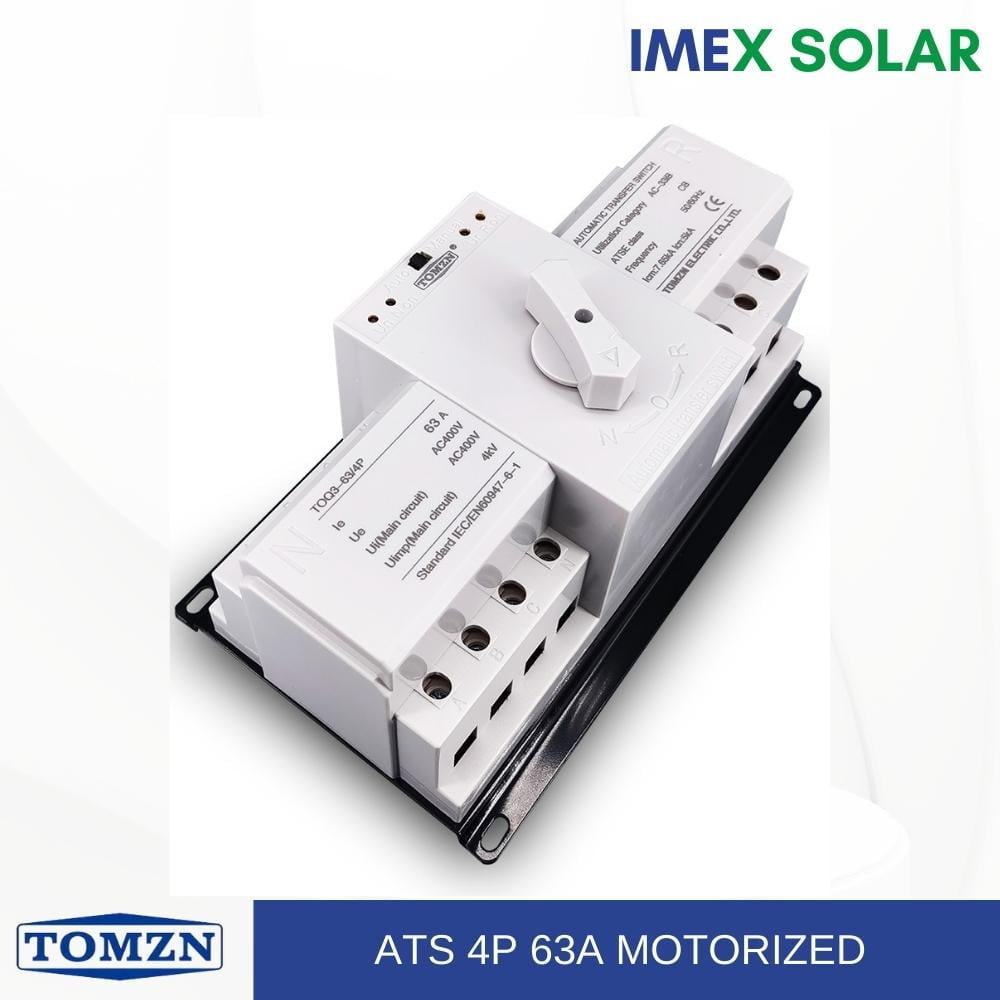 TOMZN Automatic Dual Power Transfer Switch 4 Pole 63A 12 ATS 4P Motorized TOMZN IMEX SOLAR 1